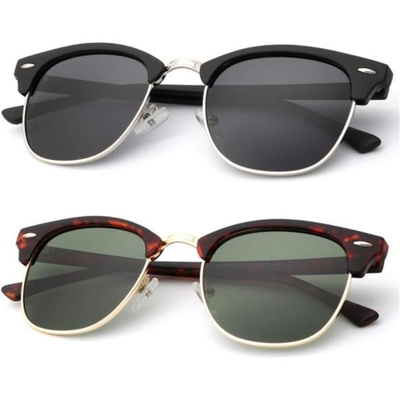 Polarized Sunglasses for Men and Women Semi-Rimless Sun glasses UV Blocking - Picture 1 of 6